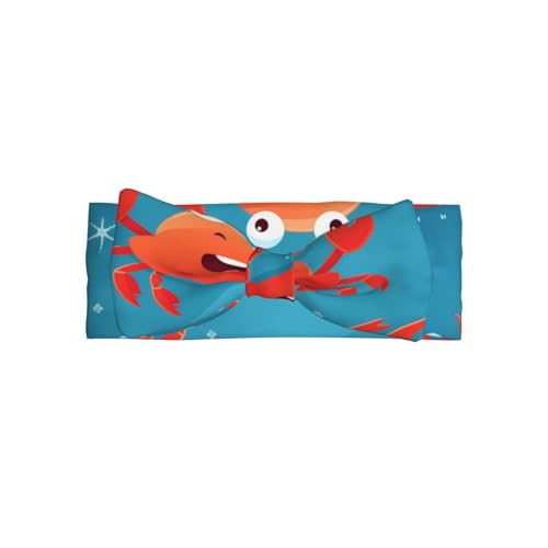 WZYWHJ Babyschleife mit Cartoon-Krabben-Bild und elastischem, weichem Haarschmuck für Neugeborene und Mädchen von WZYWHJ