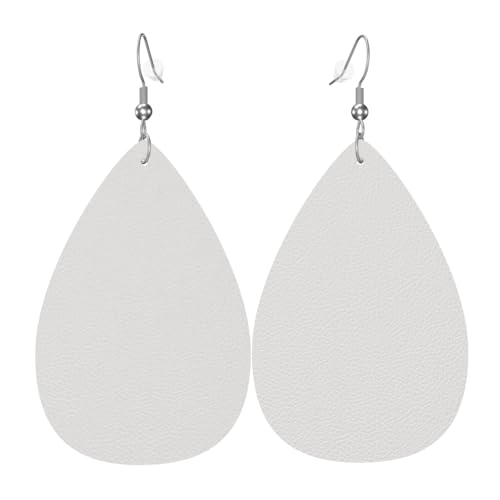 WZYWHJ Beige Picture Damen Leder Ohrringe Einfache Wassertropfen Anhänger Mode Urlaub Geschenk von WZYWHJ