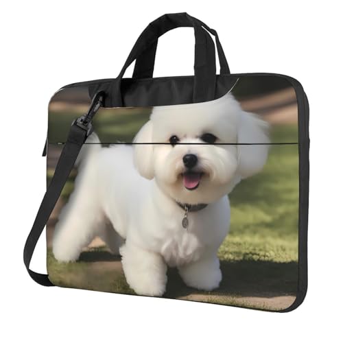 WZYWHJ Bichon Frisé Laptoptasche mit Hundemotiv, mit weichem Innenfutter, mehreren Taschen, ideal für Männer, Reisen und Business, Schwarz, 13 inch WZYWHJ Bichon Frisé Laptoptasche mit Hundemotiv, mit weichem Innenfutter, mehreren Taschen, ideal für Männer, Reisen und Business, Schwarz, 13 inch von WZYWHJ