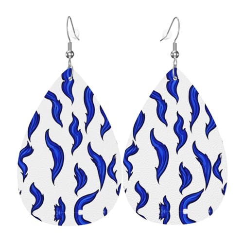 WZYWHJ Blaue Flamme Muster Drucke Damen Leder Ohrringe Einfache Wassertropfen Anhänger Mode Urlaub Geschenk WZYWHJ Blaue Flamme Muster Drucke Damen Leder Ohrringe Einfache Wassertropfen Anhänger Mode Urlaub Geschenk von WZYWHJ