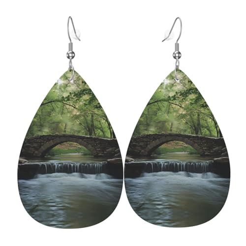 WZYWHJ Brücke über den Fluss Prints Damen Leder Ohrringe Einfache Wassertropfen Anhänger Mode Urlaub Geschenk WZYWHJ Brücke über den Fluss Prints Damen Leder Ohrringe Einfache Wassertropfen Anhänger Mode Urlaub Geschenk von WZYWHJ