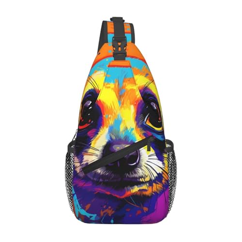 WZYWHJ Bunte Erdmännchen-bedruckte Herren-Umhängetasche mit hoher Speicherkapazität und verstellbarem Schultergurt WZYWHJ Bunte Erdmännchen-bedruckte Herren-Umhängetasche mit hoher Speicherkapazität und verstellbarem Schultergurt von WZYWHJ