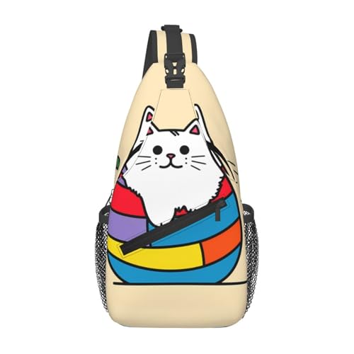 WZYWHJ Bunte Katzen bedruckte Herren-Umhängetasche mit hoher Speicherkapazität und verstellbarem Schultergurt WZYWHJ Bunte Katzen bedruckte Herren-Umhängetasche mit hoher Speicherkapazität und verstellbarem Schultergurt von WZYWHJ