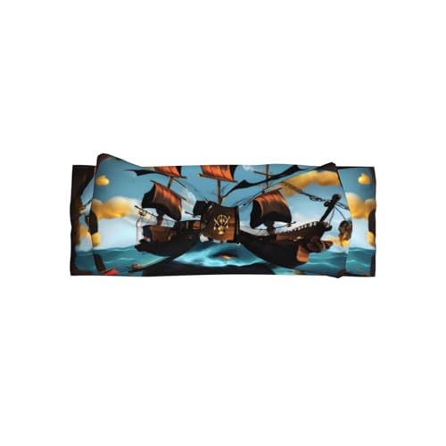 WZYWHJ Cartoon-Piratenschiff-Drucke, Baby-Schleifen-Haarbänder und elastische, weiche Haar-Accessoires für Neugeborene und Mädchen von WZYWHJ