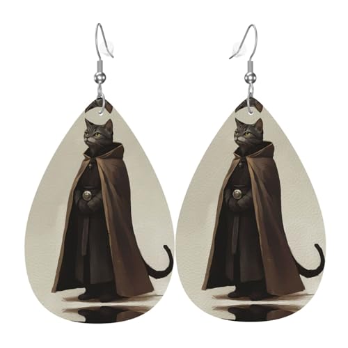 WZYWHJ Cat Prints Damen Leder Ohrringe Einfache Wassertropfen Anhänger Mode Urlaub Geschenk WZYWHJ Cat Prints Damen Leder Ohrringe Einfache Wassertropfen Anhänger Mode Urlaub Geschenk von WZYWHJ