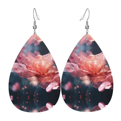 WZYWHJ Crystal Petals Prints Damen Leder Ohrringe Einfache Wassertropfen Anhänger Mode Urlaub Geschenk WZYWHJ Crystal Petals Prints Damen Leder Ohrringe Einfache Wassertropfen Anhänger Mode Urlaub Geschenk von WZYWHJ