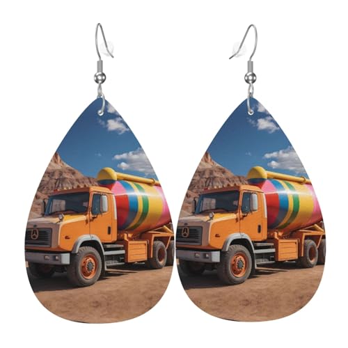 WZYWHJ Damen-Leder-Ohrringe, einfacher Wassertropfen-Anhänger, modisches Urlaubsgeschenk von WZYWHJ