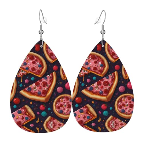 WZYWHJ Damen-Leder-Ohrringe, einfacher Wassertropfen-Anhänger, modisches Urlaubsgeschenk von WZYWHJ