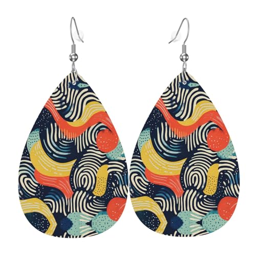 WZYWHJ Dizzy Zebra Print Bild Damen Leder Ohrringe Einfache Wassertropfen Anhänger Mode Urlaub Geschenk von WZYWHJ