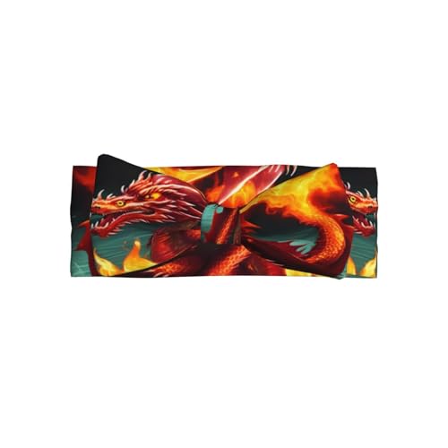 WZYWHJ Drachenkönig im Feuer Bild Baby Schleife Stirnbänder und elastische weiche Haar-Accessoires für Neugeborene und Mädchen von WZYWHJ