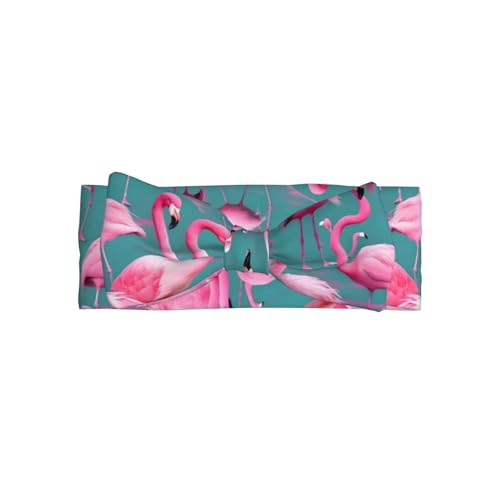 WZYWHJ Ein Schwarm Flamingo-Bild mit Schleife und elastischen, weichen Haar-Accessoires für Neugeborene und Mädchen von WZYWHJ