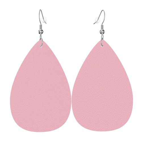 WZYWHJ Einfarbige Damen-Leder-Ohrringe, einfacher Wassertropfen-Anhänger, modisches Urlaubsgeschenk von WZYWHJ