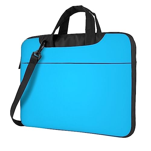 WZYWHJ Einfarbige Laptoptasche mit hellblauem Aufdruck – mit weichem Innenfutter, mehreren Taschen – ideal für Herren, Reisen und Geschäft, Schwarz, 14 inch WZYWHJ Einfarbige Laptoptasche mit hellblauem Aufdruck – mit weichem Innenfutter, mehreren Taschen – ideal für Herren, Reisen und Geschäft, Schwarz, 14 inch von WZYWHJ