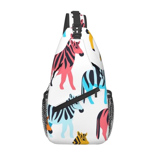 WZYWHJ Farbenfrohe Herren-Umhängetasche mit Zebramuster, mit hoher Speicherkapazität und verstellbarem Schultergurt von WZYWHJ