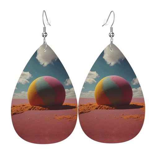 WZYWHJ Farbige Damen-Leder-Ohrringe, einfacher Wassertropfen-Anhänger, modisches Urlaubsgeschenk von WZYWHJ