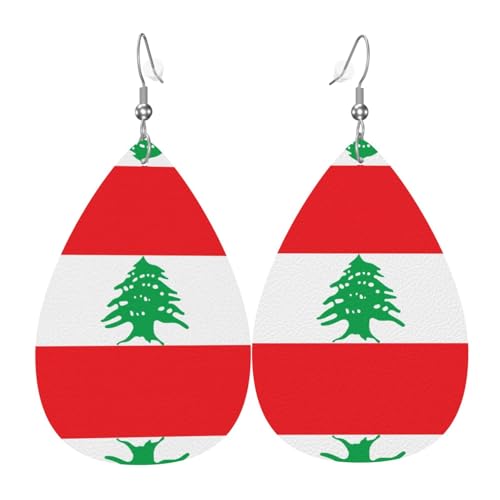 WZYWHJ Flagge Libanon Prints Damen Leder Ohrringe Einfache Wassertropfen Anhänger Mode Urlaub Geschenk WZYWHJ Flagge Libanon Prints Damen Leder Ohrringe Einfache Wassertropfen Anhänger Mode Urlaub Geschenk von WZYWHJ