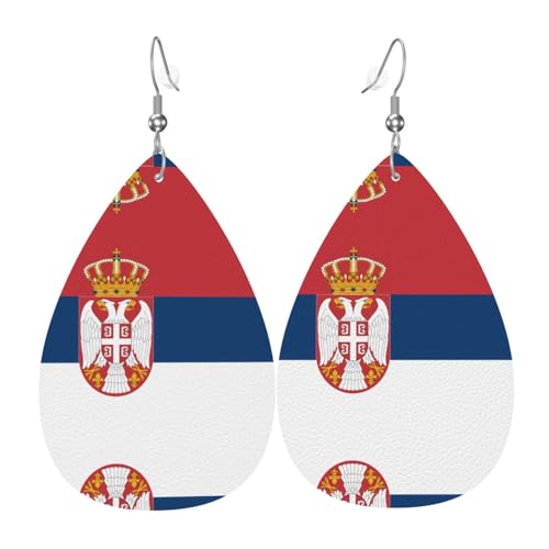 WZYWHJ Flagge von Serbien Prints Damen Leder Ohrringe Einfache Wassertropfen Anhänger Mode Urlaub Geschenk WZYWHJ Flagge von Serbien Prints Damen Leder Ohrringe Einfache Wassertropfen Anhänger Mode Urlaub Geschenk von WZYWHJ