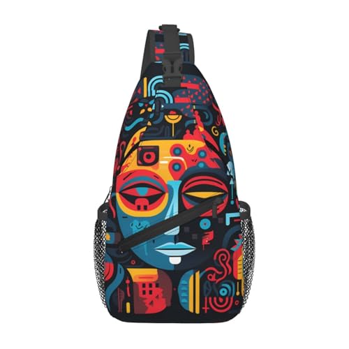 WZYWHJ Gebogene bedruckte lässige Crossbody-Brusttasche für Herren mit hoher Speicherkapazität und verstellbarem Schultergurt WZYWHJ Gebogene bedruckte lässige Crossbody-Brusttasche für Herren mit hoher Speicherkapazität und verstellbarem Schultergurt von WZYWHJ