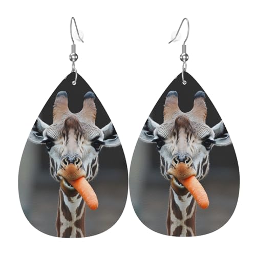 WZYWHJ Giraffe isst Karotten Drucke Damen Leder Ohrringe Einfache Wassertropfen Anhänger Mode Urlaub Geschenk WZYWHJ Giraffe isst Karotten Drucke Damen Leder Ohrringe Einfache Wassertropfen Anhänger Mode Urlaub Geschenk von WZYWHJ