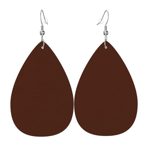 WZYWHJ Kastanienbraunes Bild Damen Leder Ohrringe Einfache Wassertropfen Anhänger Mode Urlaub Geschenk von WZYWHJ