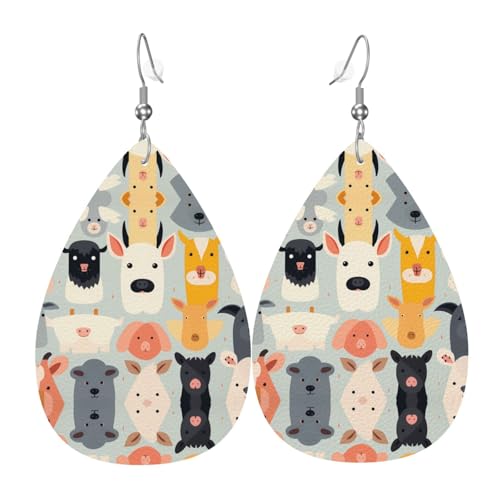 WZYWHJ Kinder-Animationsbild, Damen-Leder-Ohrringe, einfacher Wassertropfen-Anhänger, modisches Urlaubsgeschenk von WZYWHJ
