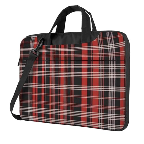 WZYWHJ Laptoptasche, kariert, rot und schwarz, mit weichem Innenfutter, mehreren Taschen, ideal für Herren, Reisen und Business, Schwarz, 13 Zoll WZYWHJ Laptoptasche, kariert, rot und schwarz, mit weichem Innenfutter, mehreren Taschen, ideal für Herren, Reisen und Business, Schwarz, 13 Zoll von WZYWHJ