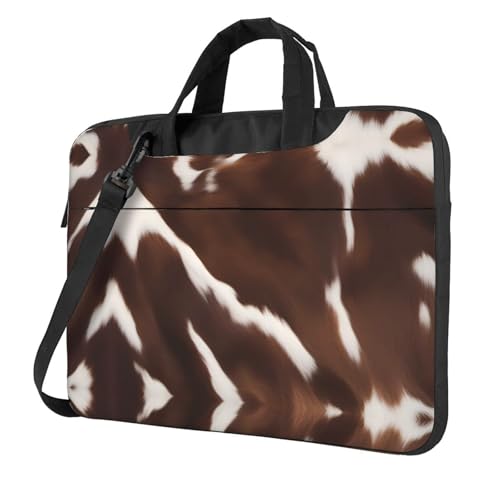 WZYWHJ Laptoptasche aus braunem Rindsleder, mit weichem Innenfutter, mehreren Taschen, ideal für Herren, Reisen und Business, Schwarz, 35,6 cm (14 Zoll) von WZYWHJ
