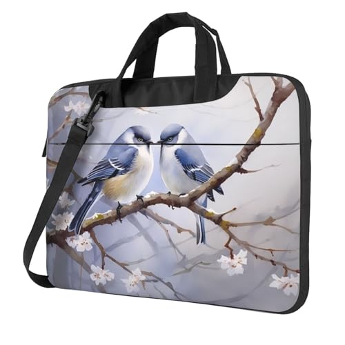 WZYWHJ Laptoptasche mit 33 cm (13 Zoll), Vogel zueinander gerichtet, bedruckt, mit weichem Innenfutter, mehreren Taschen, ideal für Männer, Reisen und Business von WZYWHJ