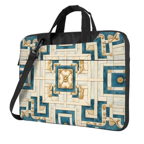 WZYWHJ Laptoptasche mit 33 cm (13 Zoll) Kreuzschraffurmuster – mit weicher Innenseite, mehreren Taschen – ideal für Männer, Reisen und Business von WZYWHJ