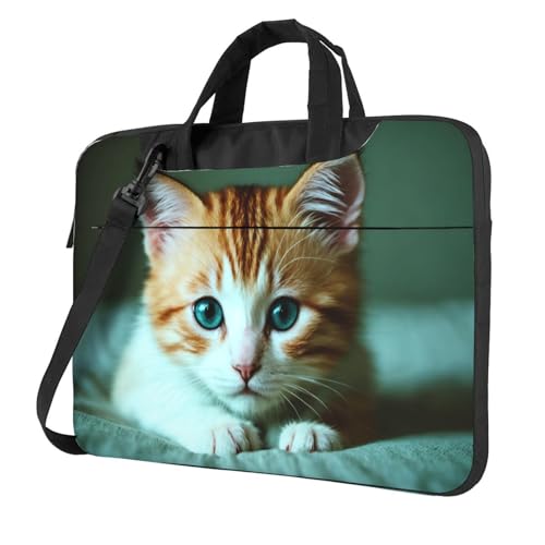 WZYWHJ Laptoptasche mit 33 cm (13 Zoll) großem Kätzchen-Druck, mit weichem Innenfutter, mehreren Taschen, ideal für Männer, Reisen und Business von WZYWHJ