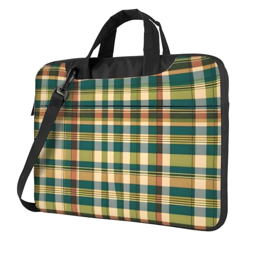 WZYWHJ Laptoptasche mit 35,6 cm (14 Zoll) frischem, schlichtem Karomuster, mit weichem Innenfutter, mehreren Taschen, ideal für Herren, Reisen und Business von WZYWHJ