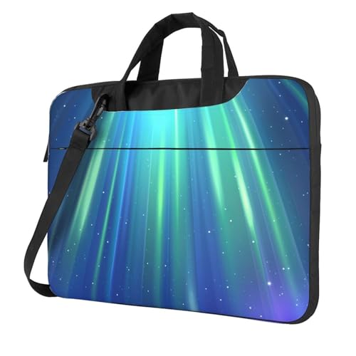 WZYWHJ Laptoptasche mit Aurora Borealis-Motiv, 33 cm (13 Zoll), mit weicher Innenseite, mehreren Taschen, ideal für Herren, Reisen und Business von WZYWHJ