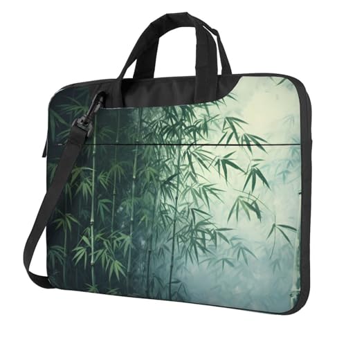 WZYWHJ Laptoptasche mit Bambus-Motiv, 33 cm (13 Zoll), mit weichem Innenfutter, mehreren Taschen, ideal für Herren, Reisen und Business von WZYWHJ
