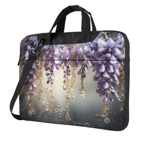 WZYWHJ Laptoptasche mit Blumenmuster, 33 cm (13 Zoll), mit weichem Innenfutter, mehreren Taschen, ideal für Herren, Reisen und Business von WZYWHJ