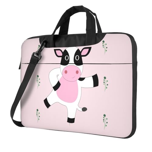 WZYWHJ Laptoptasche mit Cartoon-Wadendruck, mit weichem Innenfutter, mehreren Taschen, ideal für Herren, Reisen und Business, Schwarz, 14 inch WZYWHJ Laptoptasche mit Cartoon-Wadendruck, mit weichem Innenfutter, mehreren Taschen, ideal für Herren, Reisen und Business, Schwarz, 14 inch von WZYWHJ