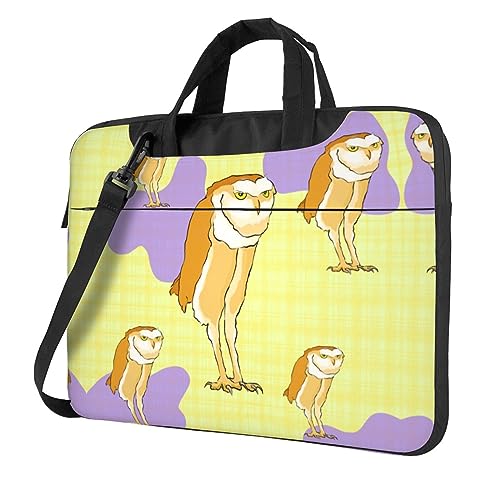 WZYWHJ Laptoptasche mit Eulen-Motiv, mit weichem Innenfutter, mehreren Taschen, ideal für Männer, Reisen und Business, Schwarz, 14 inch WZYWHJ Laptoptasche mit Eulen-Motiv, mit weichem Innenfutter, mehreren Taschen, ideal für Männer, Reisen und Business, Schwarz, 14 inch von WZYWHJ