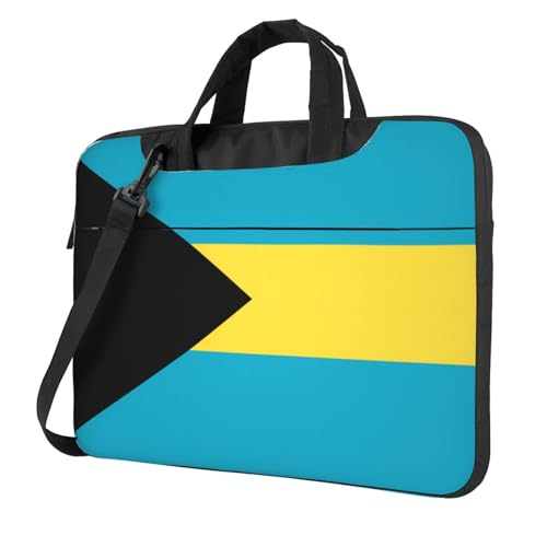 WZYWHJ Laptoptasche mit Flagge der Bahamas Prints – mit weichem Innenfutter, mehreren Taschen – ideal für Männer, Reisen und Business, Schwarz, 13 Zoll WZYWHJ Laptoptasche mit Flagge der Bahamas Prints – mit weichem Innenfutter, mehreren Taschen – ideal für Männer, Reisen und Business, Schwarz, 13 Zoll von WZYWHJ
