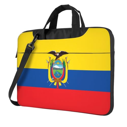 WZYWHJ Laptoptasche mit Flagge von Ecuador, mit weichem Innenfutter, mehreren Taschen, ideal für Herren, Reisen und Business, Schwarz, 14 Zoll WZYWHJ Laptoptasche mit Flagge von Ecuador, mit weichem Innenfutter, mehreren Taschen, ideal für Herren, Reisen und Business, Schwarz, 14 Zoll von WZYWHJ