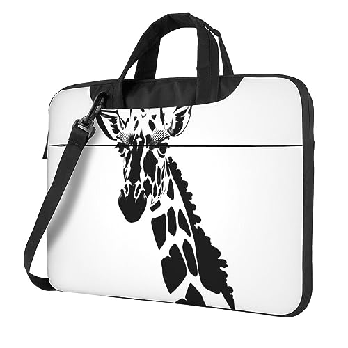 WZYWHJ Laptoptasche mit Giraffen-Aufdruck, mit weichem Innenfutter, mehreren Taschen, ideal für Herren, Reisen und Business, Schwarz / Weiß, Schwarz, 14 inch WZYWHJ Laptoptasche mit Giraffen-Aufdruck, mit weichem Innenfutter, mehreren Taschen, ideal für Herren, Reisen und Business, Schwarz / Weiß, Schwarz, 14 inch von WZYWHJ