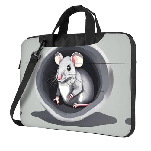 WZYWHJ Laptoptasche mit Maus im Loch, mit weichem Innenfutter, mehreren Taschen, ideal für Männer, Reisen und Business, Schwarz, 14 inch WZYWHJ Laptoptasche mit Maus im Loch, mit weichem Innenfutter, mehreren Taschen, ideal für Männer, Reisen und Business, Schwarz, 14 inch von WZYWHJ