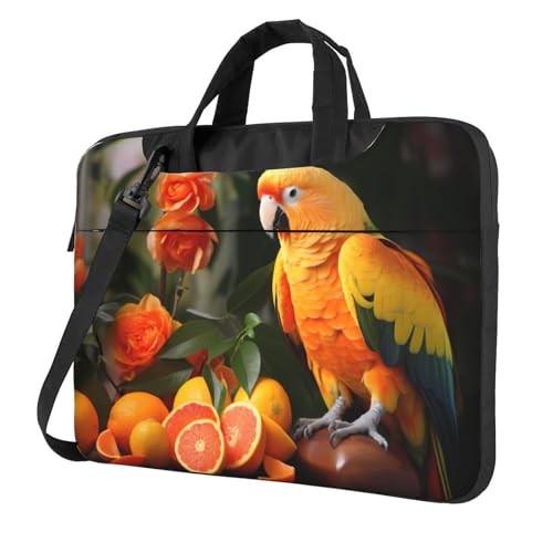 WZYWHJ Laptoptasche mit Papageienmotiv, 39,6 cm (15,6 Zoll), mit weichem Innenfutter, mehreren Taschen, ideal für Männer, Reisen und Business von WZYWHJ
