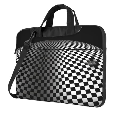 WZYWHJ Laptoptasche mit Schachbrettmuster, 33 cm (13 Zoll), mit weichem Innenfutter, mehreren Taschen, ideal für Herren, Reisen und Business von WZYWHJ