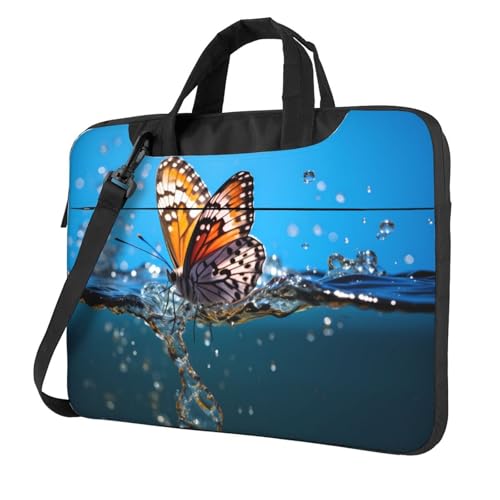 WZYWHJ Laptoptasche mit Schmetterlings-Aufdruck, mit weichem Innenfutter, mehreren Taschen, ideal für Herren, Reisen und Business, Schwarz, 13 inch WZYWHJ Laptoptasche mit Schmetterlings-Aufdruck, mit weichem Innenfutter, mehreren Taschen, ideal für Herren, Reisen und Business, Schwarz, 13 inch von WZYWHJ