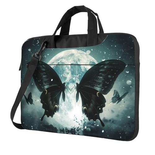 WZYWHJ Laptoptasche mit Schmetterlingsmotiv, 35,6 cm (14 Zoll), mit weichem Innenfutter, mehreren Taschen, ideal für Herren, Reisen und Business von WZYWHJ