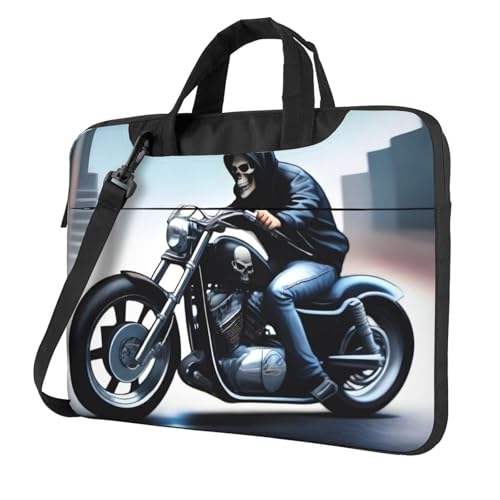 WZYWHJ Laptoptasche mit Skelett-Druck, 33 cm (13 Zoll), mit weichem Innenfutter, mehreren Taschen, ideal für Herren, Reisen und Business von WZYWHJ