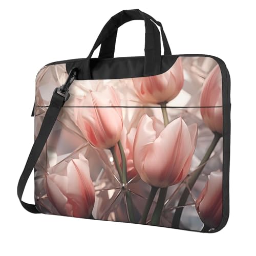 WZYWHJ Laptoptasche mit Tulpenmotiv, 35,6 cm (14 Zoll), mit weichem Innenfutter, mehreren Taschen, ideal für Herren, Reisen und Business von WZYWHJ