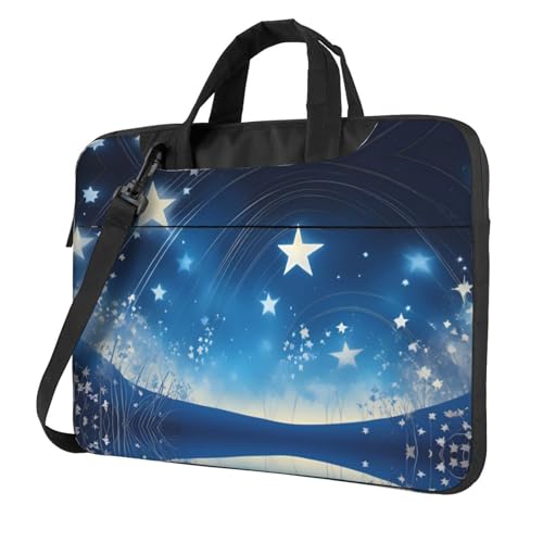 WZYWHJ Laptoptasche mit blauem Sternenhimmel-Druck, mit weichem Innenfutter, mehreren Taschen, ideal für Herren, Reisen und Business, Schwarz, 13 inch WZYWHJ Laptoptasche mit blauem Sternenhimmel-Druck, mit weichem Innenfutter, mehreren Taschen, ideal für Herren, Reisen und Business, Schwarz, 13 inch von WZYWHJ