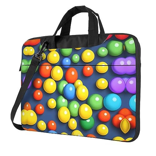 WZYWHJ Laptoptasche mit bunten Bällen – mit weichem Innenfutter, mehreren Taschen – ideal für Herren, Reisen und Business, Schwarz, 13 inch WZYWHJ Laptoptasche mit bunten Bällen – mit weichem Innenfutter, mehreren Taschen – ideal für Herren, Reisen und Business, Schwarz, 13 inch von WZYWHJ