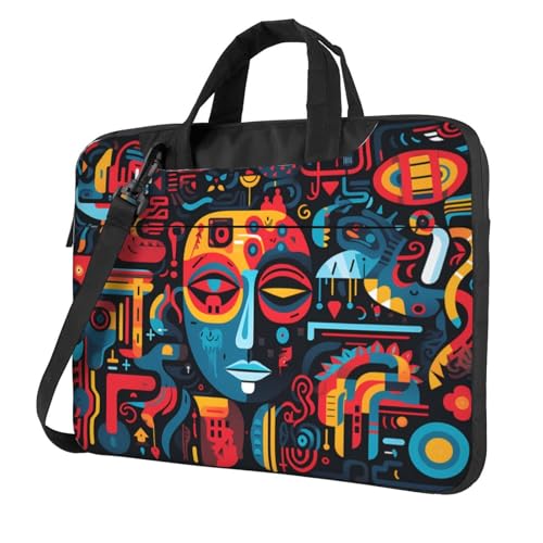 WZYWHJ Laptoptasche mit gebogenem Druck, 33 cm (13 Zoll), mit weichem Innenfutter, mehreren Taschen, ideal für Herren, Reisen und Business von WZYWHJ