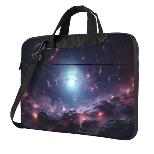 WZYWHJ Laptoptasche mit kosmischem blauem Loch, 33 cm (13 Zoll), mit weichem Innenfutter, mehreren Taschen, ideal für Herren, Reisen und Business von WZYWHJ